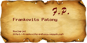 Frankovits Patony névjegykártya